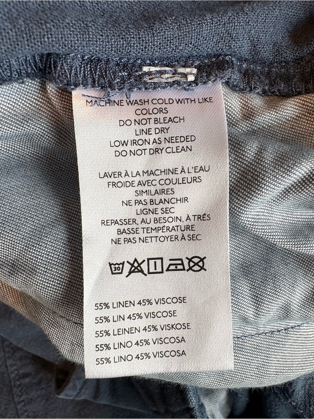 Pilcro Wide Leg Drawstring Pants in Navy Blue - Picture 9 of 10